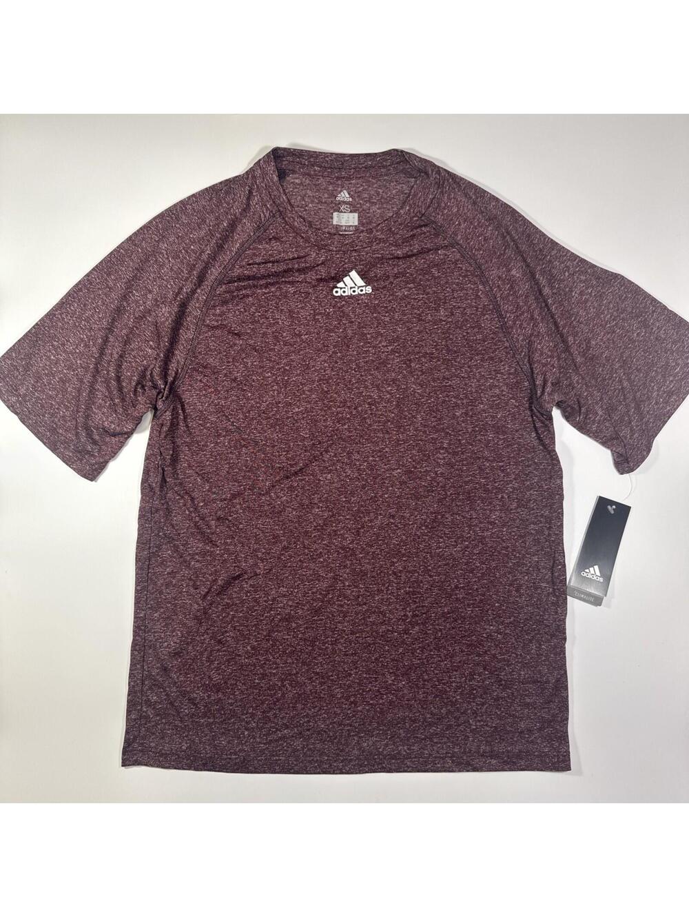 Adidas Climalite Heather Maroon Men Sizs XS X-small T-shirt Active Tee 2996s